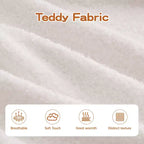 Divano componibile a L in tessuto teddy nero / cammello / verde / bianco – 3 posti