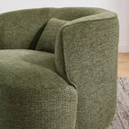 Poltrona girevole a barilotto blu / verde / rosso chiaro, cotone e lino, 1 posto