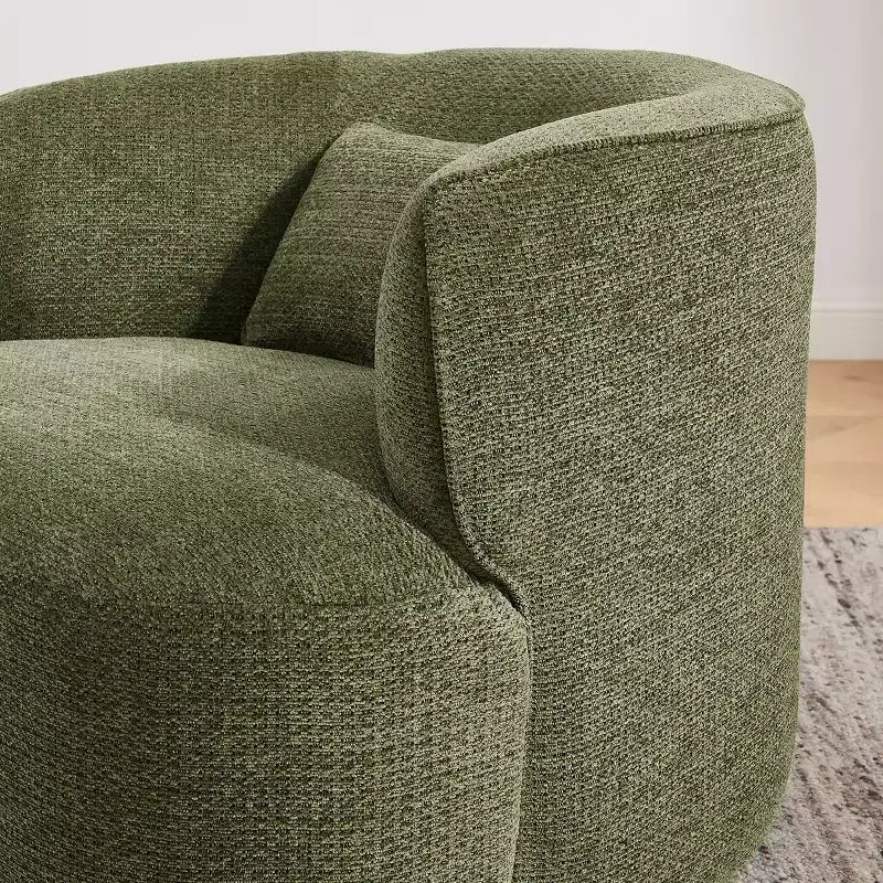 Poltrona girevole a barilotto blu / verde / rosso chiaro, cotone e lino, 1 posto