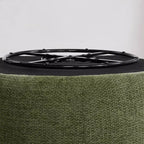 Poltrona girevole a barilotto blu / verde / rosso chiaro, cotone e lino, 1 posto