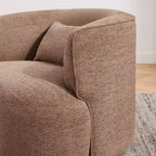 Poltrona girevole a barilotto blu / verde / rosso chiaro, cotone e lino, 1 posto