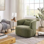 Poltrona girevole a barilotto blu / verde / rosso chiaro, cotone e lino, 1 posto