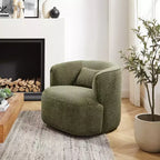 Poltrona girevole a barilotto blu / verde / rosso chiaro, cotone e lino, 1 posto