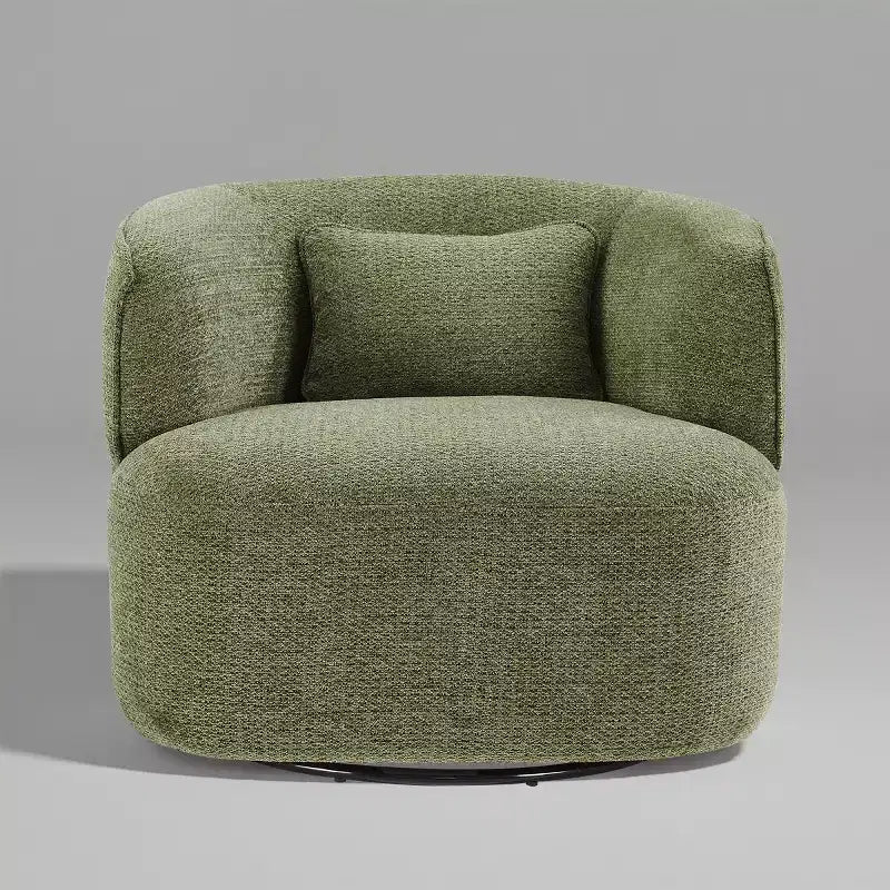 Poltrona girevole a barilotto blu / verde / rosso chiaro, cotone e lino, 1 posto