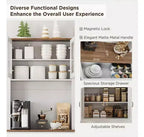Dispensa da Cucina Autoportante da 71" con Ante in Vetro – Grigio / Bianco, Montaggio da 1 Persona