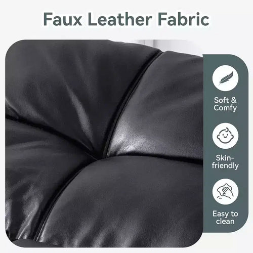 Divano Letto Convertibile in Ecopelle Nero/Marrone/Grigio, 2-3 Posti