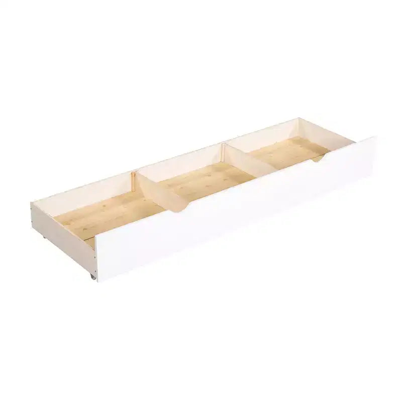 Letto a castello a L grigio/bianco singolo su singolo con cassetti, 4 posti letto
