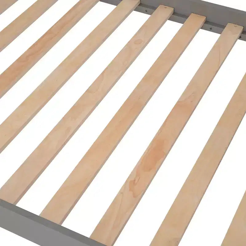 Letto a castello singolo sopra singolo con scala contenitore, colore espresso/grigio/bianco – 2 posti letto