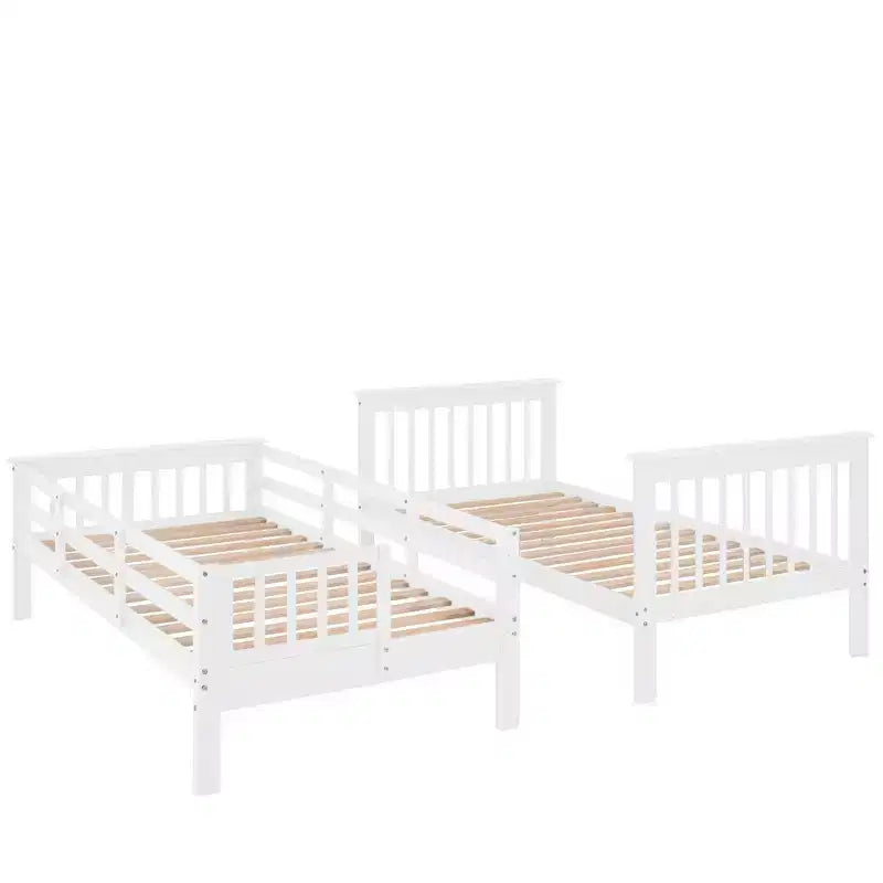 Letto a castello singolo sopra singolo con scala contenitore, colore espresso/grigio/bianco – 2 posti letto