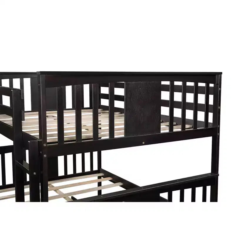 Letto a castello matrimoniale/matrimoniale completo espresso/grigio/bianco con letto estraibile singolo, può ospitare fino a 3 persone, trasformabile in 2 letti