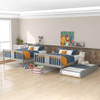 Letto a castello matrimoniale/matrimoniale completo espresso/grigio/bianco con letto estraibile singolo, può ospitare fino a 3 persone, trasformabile in 2 letti