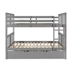 Letto a castello matrimoniale/matrimoniale completo espresso/grigio/bianco con letto estraibile singolo, può ospitare fino a 3 persone, trasformabile in 2 letti