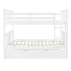 Letto a castello matrimoniale/matrimoniale completo espresso/grigio/bianco con letto estraibile singolo, può ospitare fino a 3 persone, trasformabile in 2 letti