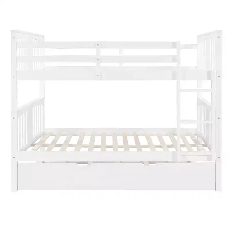 Letto a castello matrimoniale/matrimoniale completo espresso/grigio/bianco con letto estraibile singolo, può ospitare fino a 3 persone, trasformabile in 2 letti