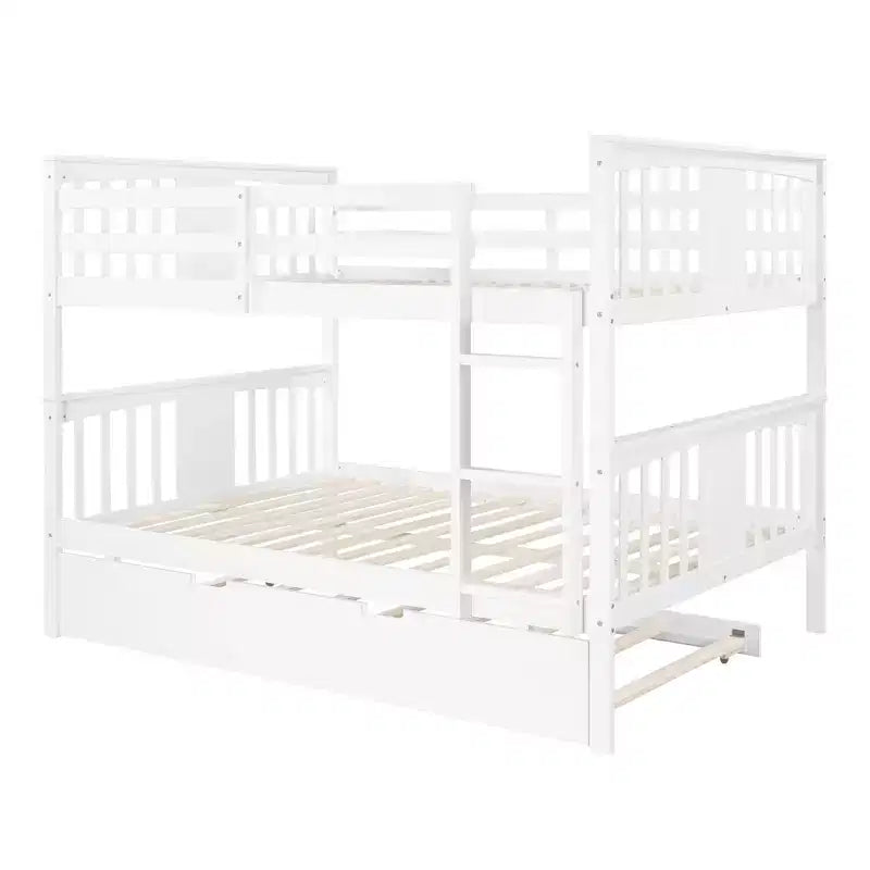 Letto a castello matrimoniale/matrimoniale completo espresso/grigio/bianco con letto estraibile singolo, può ospitare fino a 3 persone, trasformabile in 2 letti