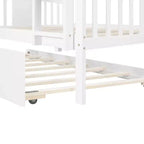 Letto a castello matrimoniale/matrimoniale completo espresso/grigio/bianco con letto estraibile singolo, può ospitare fino a 3 persone, trasformabile in 2 letti