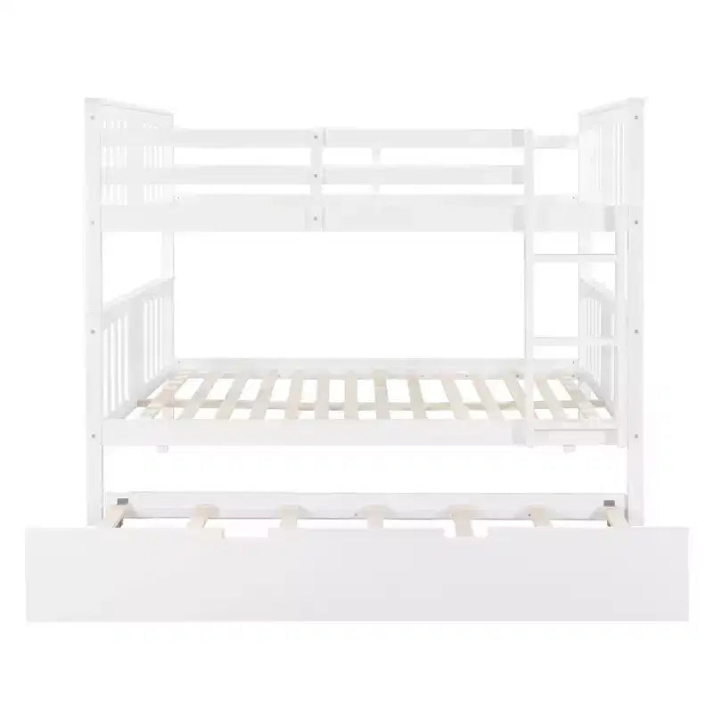 Letto a castello matrimoniale/matrimoniale completo espresso/grigio/bianco con letto estraibile singolo, può ospitare fino a 3 persone, trasformabile in 2 letti