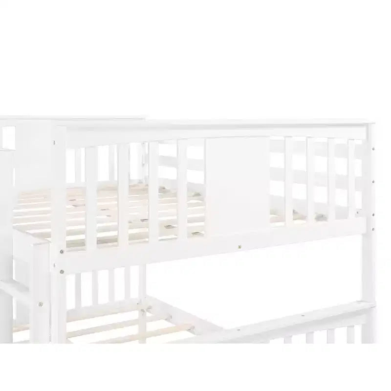Letto a castello matrimoniale/matrimoniale completo espresso/grigio/bianco con letto estraibile singolo, può ospitare fino a 3 persone, trasformabile in 2 letti