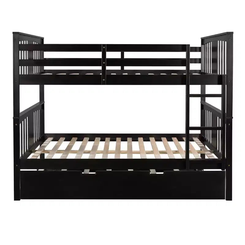 Letto a castello matrimoniale/matrimoniale completo espresso/grigio/bianco con letto estraibile singolo, può ospitare fino a 3 persone, trasformabile in 2 letti