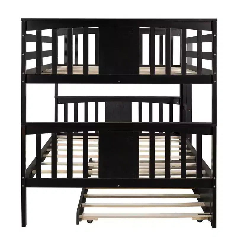 Letto a castello matrimoniale/matrimoniale completo espresso/grigio/bianco con letto estraibile singolo, può ospitare fino a 3 persone, trasformabile in 2 letti