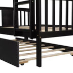Letto a castello matrimoniale/matrimoniale completo espresso/grigio/bianco con letto estraibile singolo, può ospitare fino a 3 persone, trasformabile in 2 letti