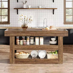 Tavolo da Cucina a 3 Livelli Marrone – 4 Posti, Finitura in Legno