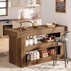 Tavolo da Cucina a 3 Livelli Marrone – 4 Posti, Finitura in Legno