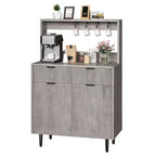 Credenza/Buffet Grigio/Color Legno con 2 Cassetti e Ripiani Regolabili – Montaggio da 1 Persona