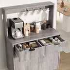 Credenza/Buffet Grigio/Color Legno con 2 Cassetti e Ripiani Regolabili – Montaggio da 1 Persona