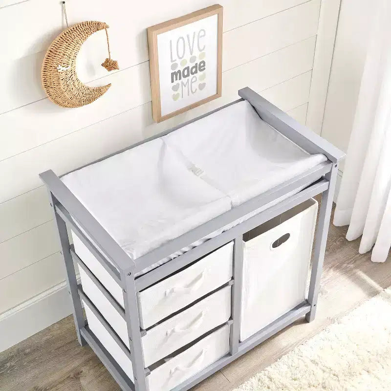 Fasciatoio sagomato bianco con rivestimento rimovibile – Per 1 bambino