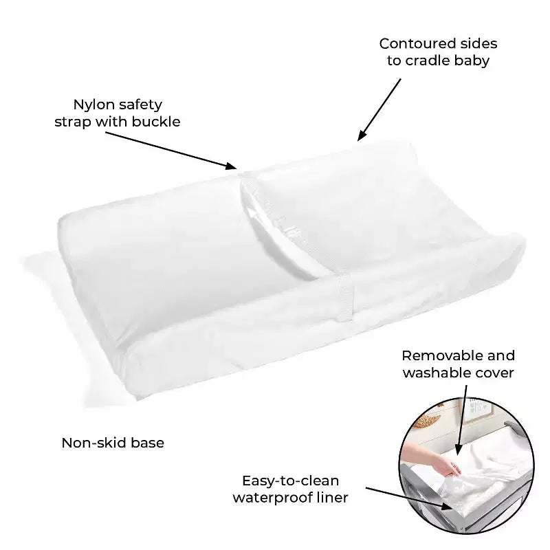 Fasciatoio sagomato bianco con rivestimento rimovibile – Per 1 bambino