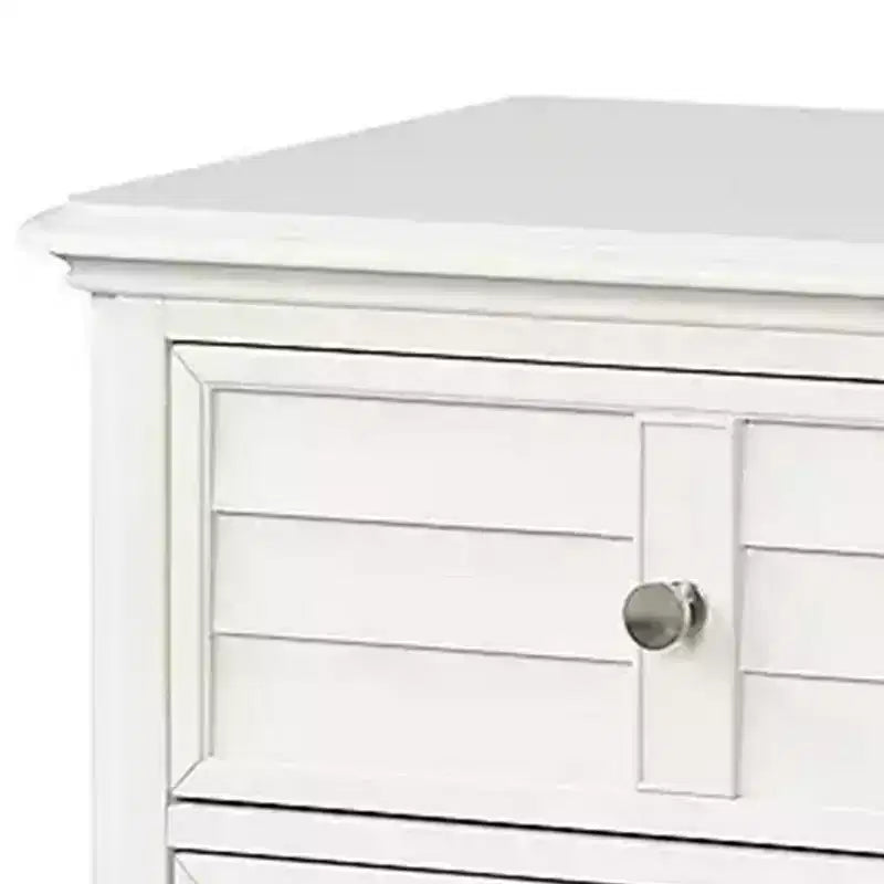 Comodino antico bianco a 2 cassetti, 1 persona, 71 cm H x 46 cm L x 71 cm P