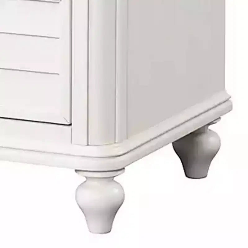 Comodino antico bianco a 2 cassetti, 1 persona, 71 cm H x 46 cm L x 71 cm P