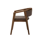 Poltroncina da pranzo Mid-Century, in Beige/Rovere, rivestimento in Bouclé, set da 2