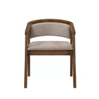 Poltroncina da pranzo Mid-Century, in Beige/Rovere, rivestimento in Bouclé, set da 2