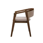 Poltroncina da pranzo Mid-Century, in Beige/Rovere, rivestimento in Bouclé, set da 2