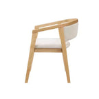 Poltroncina da pranzo Mid-Century, in Beige/Rovere, rivestimento in Bouclé, set da 2