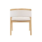 Poltroncina da pranzo Mid-Century, in Beige/Rovere, rivestimento in Bouclé, set da 2