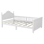 Letto a piattaforma per bambini grigio/bianco con testiera, pediera e sponde di sicurezza – Singolo / Una piazza e mezza