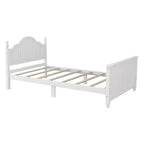 Letto a piattaforma per bambini grigio/bianco con testiera, pediera e sponde di sicurezza – Singolo / Una piazza e mezza