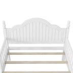 Letto a piattaforma per bambini grigio/bianco con testiera, pediera e sponde di sicurezza – Singolo / Una piazza e mezza