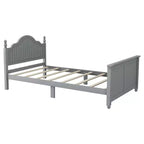 Letto a piattaforma per bambini grigio/bianco con testiera, pediera e sponde di sicurezza – Singolo / Una piazza e mezza