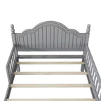 Letto a piattaforma per bambini grigio/bianco con testiera, pediera e sponde di sicurezza – Singolo / Una piazza e mezza