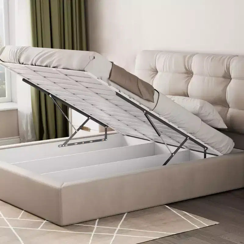 Kit ferramenta letto con sollevatore a gas nero, adatto a letti da 150x180 cm, capacità 70 kg, montaggio da 1 persona