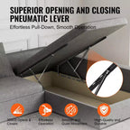 Kit ferramenta letto con sollevatore a gas nero, adatto a letti da 150x180 cm, capacità 70 kg, montaggio da 1 persona
