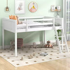 Letto a soppalco per bambini grigio/bianco con sponde di sicurezza – Singolo / Matrimoniale, Adatto a 1