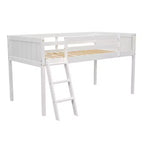Letto a soppalco per bambini grigio/bianco con sponde di sicurezza – Singolo / Matrimoniale, Adatto a 1