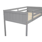Letto a soppalco per bambini grigio/bianco con sponde di sicurezza – Singolo / Matrimoniale, Adatto a 1