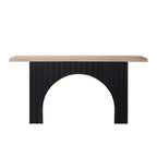 Tavolo Consolle Nero e Marrone, Base ad Arco, Montaggio da 1 Persona, 66"