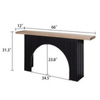Tavolo Consolle Nero e Marrone, Base ad Arco, Montaggio da 1 Persona, 66"